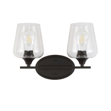 Jayne Iron/Glass Cottage Rustic LED Vanity Light